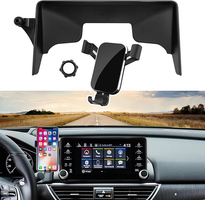 Compatible with Honda Accord Phone Mount 2018 2019 2020 2021 2022,10th Gen Accord Phone Holder for 8 inch Navigation Screen,Accord Cell Phone Holder 360 Degree Rotation Mounted Anti-Shake,black