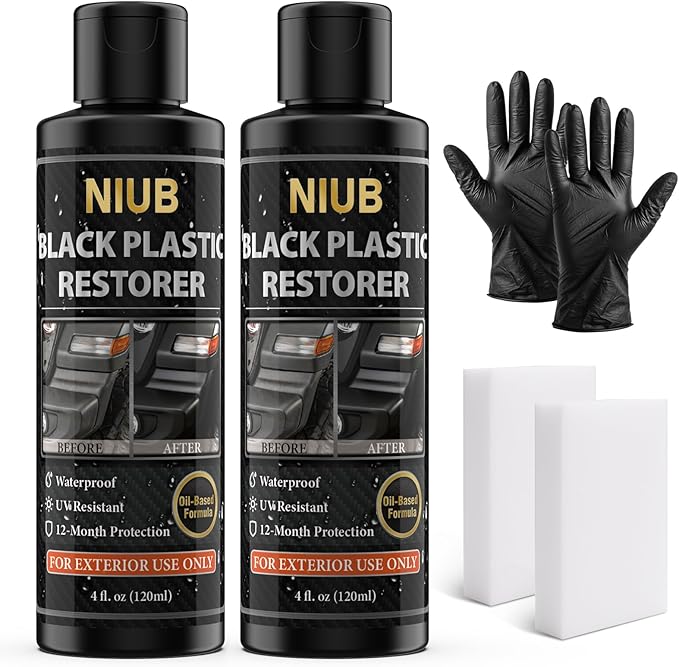 Plastic Restorer for Cars, 240ml Black Trim Restorer, Car Plastic Restorer, Plastic Restorer for Car Exterior, Restores Faded Plastic, Waterproof, Long-Lasting Shine & Protection,Outdoor Use Only