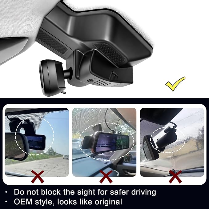 Front 4K Dash Cam Custom fit for Dodge RAM Gen5 RAM 1500 2025 2026 Mid-term facelift (Model G), Big Horn Laramie Lone Star Limited Rebel RHO Tradesman etc,UHD 2160P Video,OEM Look App & WiFi,64GB Card