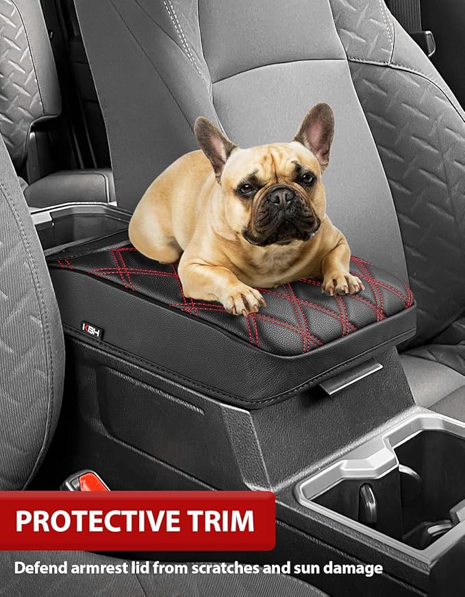 KBH Center Console Armrest Cover for Toyota Tacoma 2024 2025 2026, Vinyl Leather Trim, Durable Middle Console Protector, Anti-Scratch