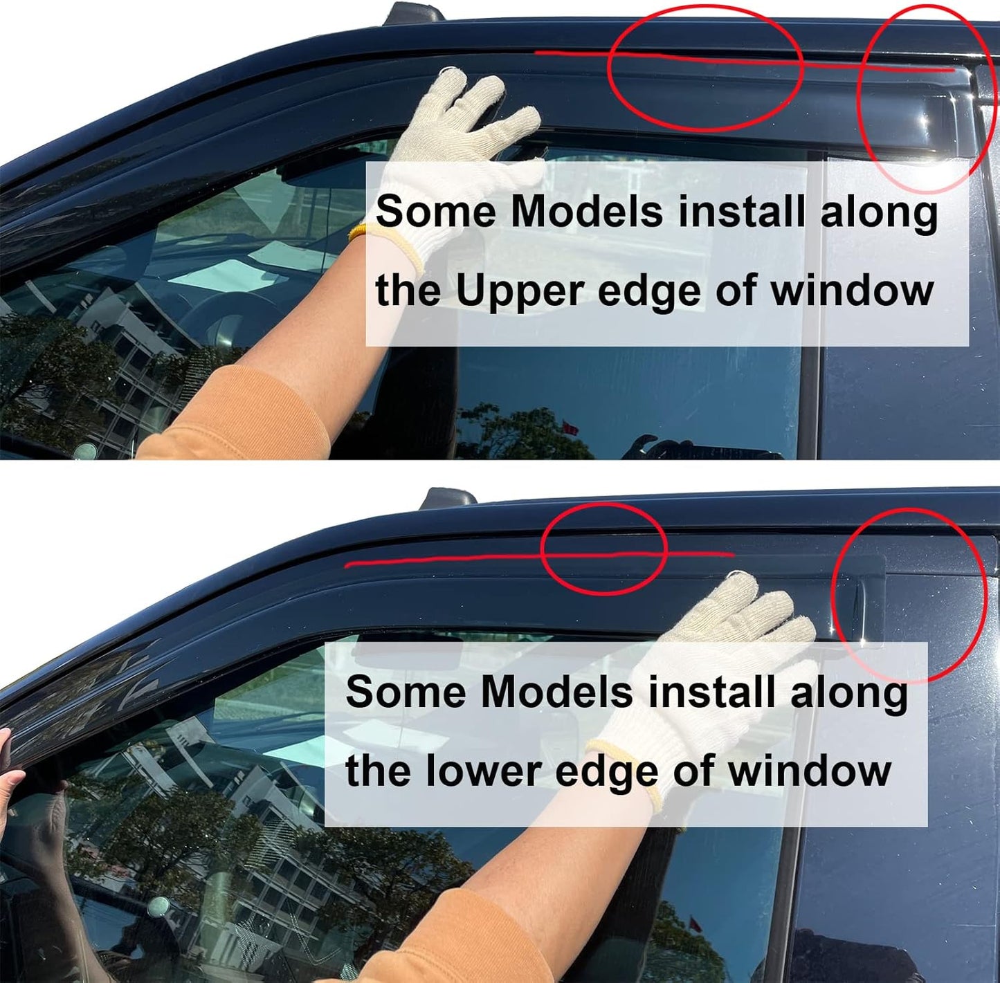 Window Visors Compatible with 2004-2012 Chevy Colorado/GMC Canyon Crew Cab Outside Wind Deflectors Sun Rain Guards 4pcs 94133