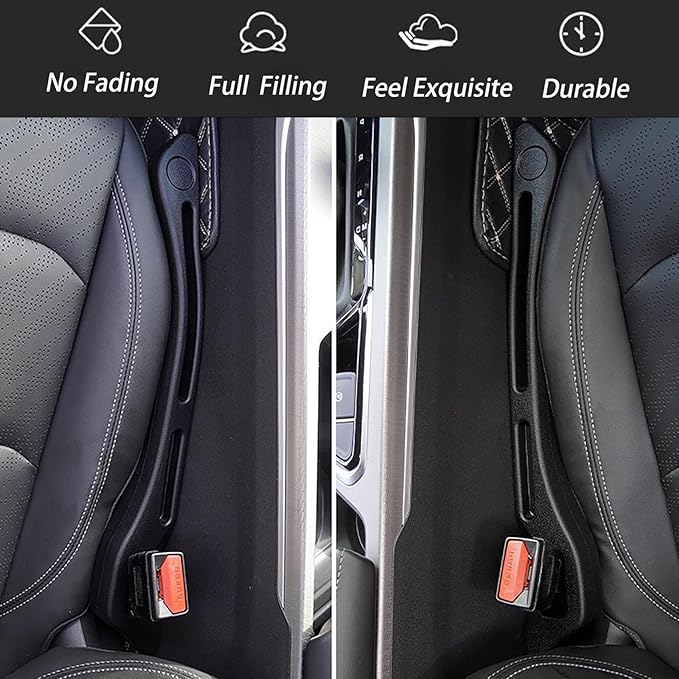 JCL Car Seat Gap Filler 2 Pack, Soft Multifunctional Gap Filler for Car Seat Gap Filler Organizer, Universal Car Gap Seat Filler Fits Car Truck SUV to Fill The Gap Between Seat and Console