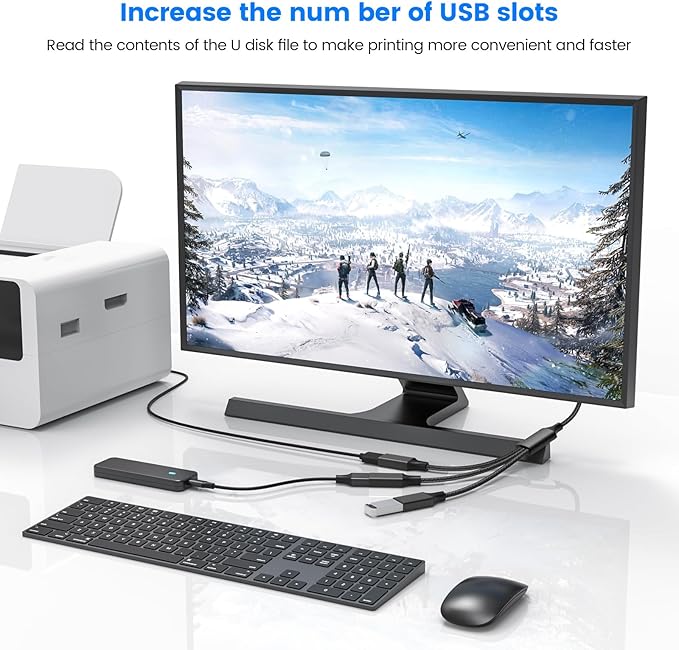MOGOOD Type A Splitter 1 Male to 3 Female USB 2.0 Adapter Type a Power Spliter USB Extension Cord USB 3 Way Split Hub for Charging/Data Transfer/Laptop/Mac