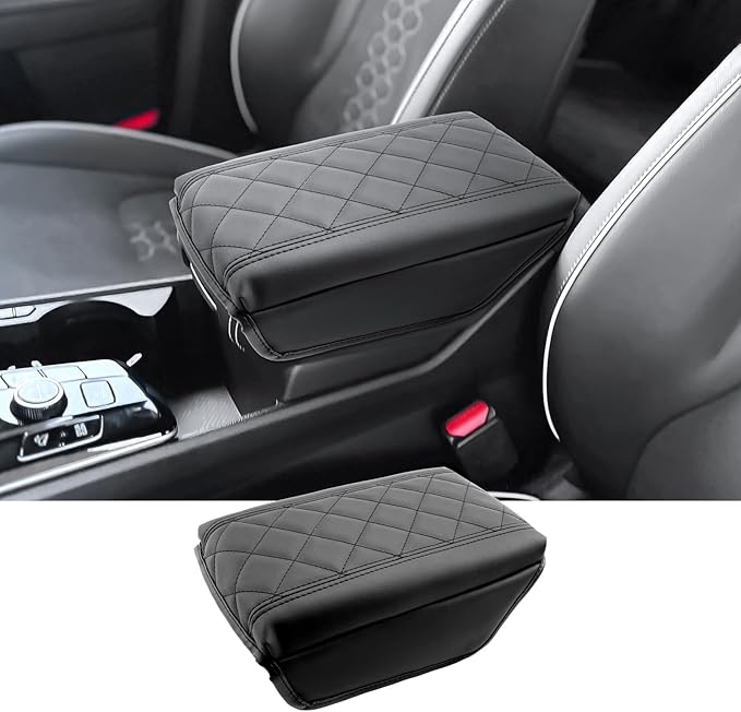 2025 2026 Sportage Console Cover for Kia Sportage (LX/EX/X-Line/SX/SX Prestige/X-Pro/X-Pro Prestige), Waterproof &Cushion Leather Armrest Cover 2026 2025 Sportage Hybrid Accessories - Padded