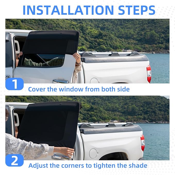 Car Window Shade for Baby, 2 Pack UV Protection Breathable Mesh Window Sun Shade,Car Window Screens for Most Pickup, Truck, Minivan, Large SUV(31.5"x47.2")