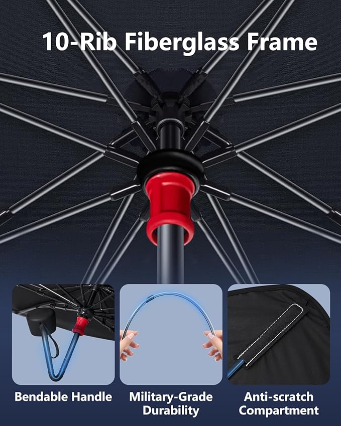 Foldable Windshield Sun Shade Umbrella Reflective Car Window Cover with Bendable Handle, Heat Blocker for SUV, Truck, Sedan Ideal Gifts for Men & Women