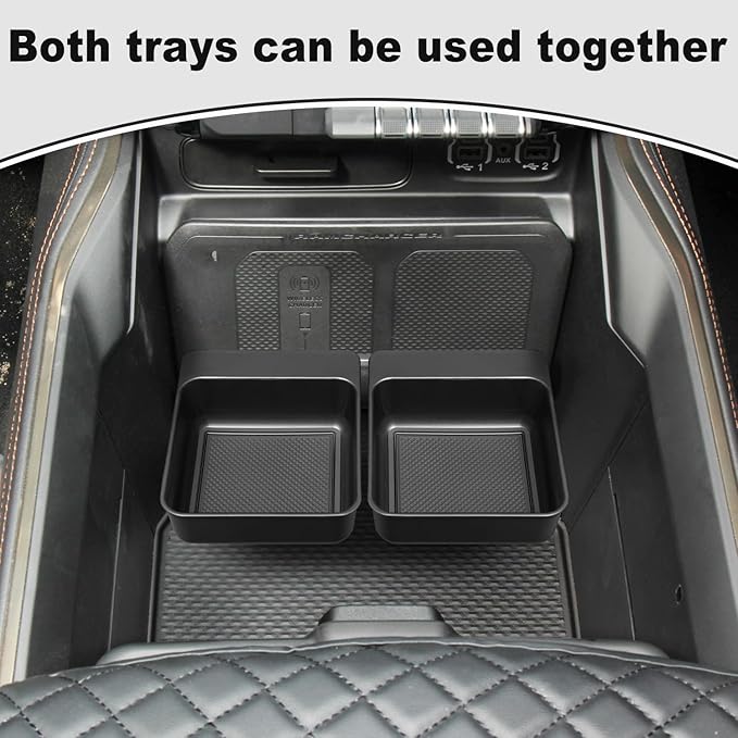 PIMCAR Center Console Hanging Box Compatible with 2019-2026 Dodge RAM 1500 2500 3500 Organizer Tray Armrest Storage Accessories(Only Fit Full Center Console and Bucket Seats)