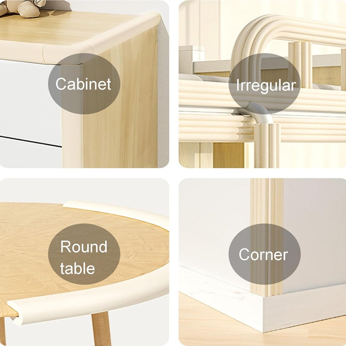 XPLKQXE Sharp Edge Safety Corner Edge Foam Padding, Edge Guards Bumpers Adhesive, Edge Corner Protector Guards for Table Edges & Sharp Corners(White-B,10pcs)