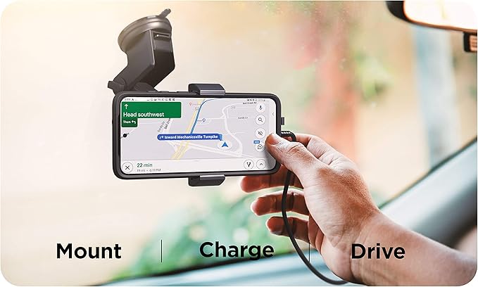 Encased Wireless Car Charger Mount Phone Holder - Auto Clamping Fast Charging Qi Holder for Galaxy S24/S23/S22/S21/S20/Plus/Ultra Car Mount
