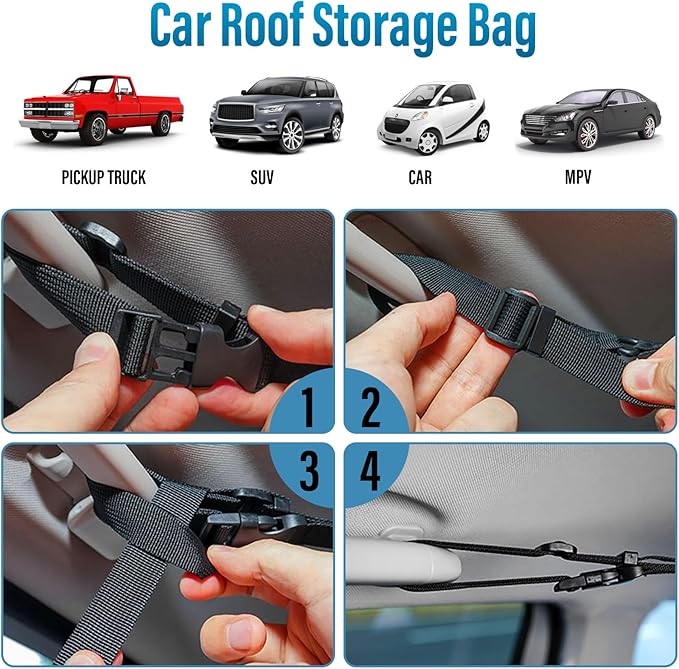 Car Ceiling Cargo Net,Reinforced Heavy-Duty Double-Layer Mesh Storage Bag,Large-Capacity Anti-Sagging Luggage Net for SUVs, Sedans Road Trips, Camping