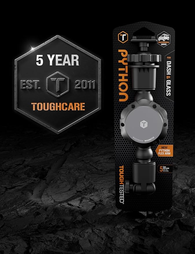 ToughTested MagTough Python Magnetic Phone Holder for Car - Heavy Duty Dashboard & Windshield Magsafe Mount for iPhone and Android, Pressure Lock Suction Cup - Universal Cell Phone Car Accessories