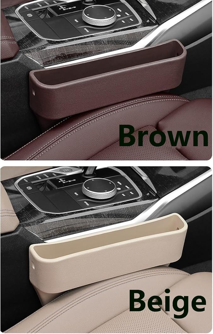 Car Seat Gap Filler Organizer, Seat Side Gap Plug with Storage Avoids Things Falling, Universal Fit Fill the Gap Between Seat and Console, Perfect for Car, SUV, Truck (Beige-1 Pack)