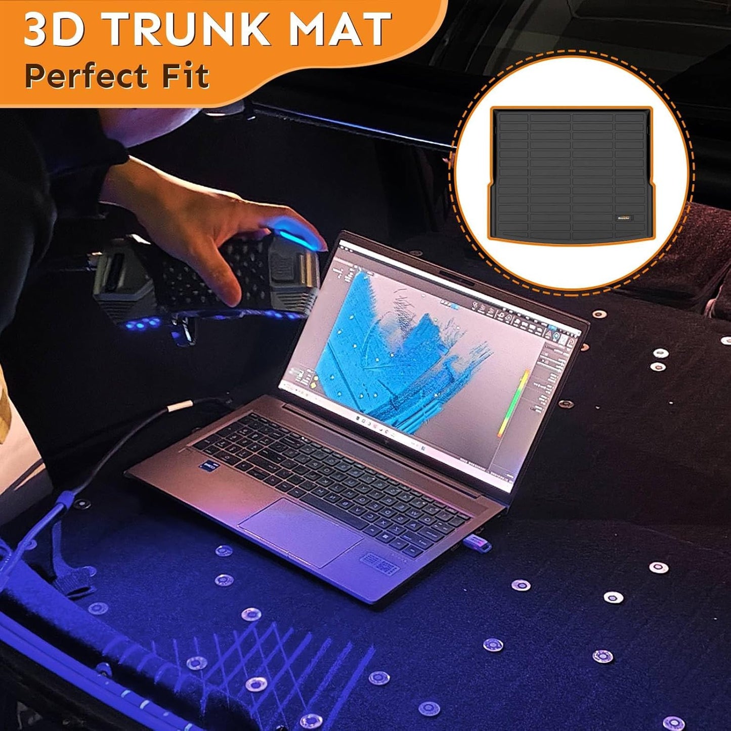 Binmotor-Floor Mats for Toyota 4Runner 1996-2002, 1st+2nd Row, TPE Rubber Custom Fit Mat All Weather Car Mats for Toyota 4Runner Accessories