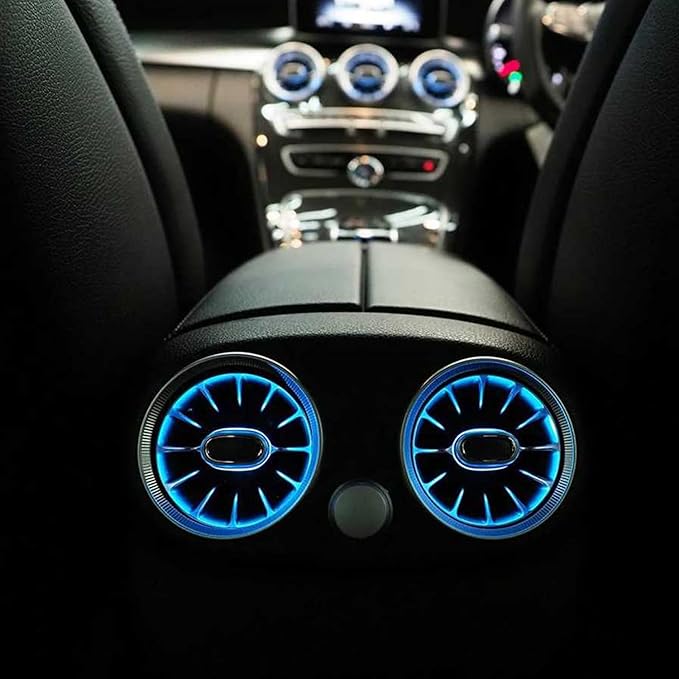256 Colors Car Decor Interior Light, LED Turbine Air Vent Ambient Lighting Kit, Neon Atmosphere Lamp AC Accessories Fits for 2016-2022 Mercedes Benz GLC250 GLC300 GLC43 GLC63 GLC-Class X253