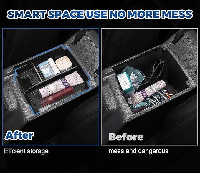 2026 Upgrade Center Console Organizer fit for 2025 2026 Ford Bronco 4 Door Bronco Center Console Storage with Rubber Mats for Ford Bronco 2025+ Storage Accessories|Not for 2 Dooor/Manual/Sport Model|