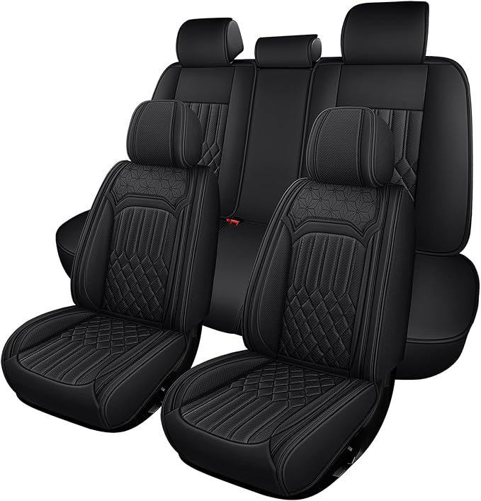 Car Seat Covers for Genesis GV70 2022-2025 2026, Full Set Premium Nappa Leather Waterproof Breathable Anti-Slip Airbag Compatible Car Seats Protector, Soft Car Interior Seats Cover (Black)