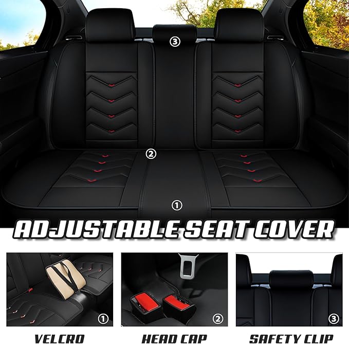 Car Seat Covers for Lexus ES 350 2007-2026, Premium Nappa Leather Car Seat Cover, Stylish Sport Seat Covers， Automobile Seat Cover Sets.(Luxury 2 Seats/Black)
