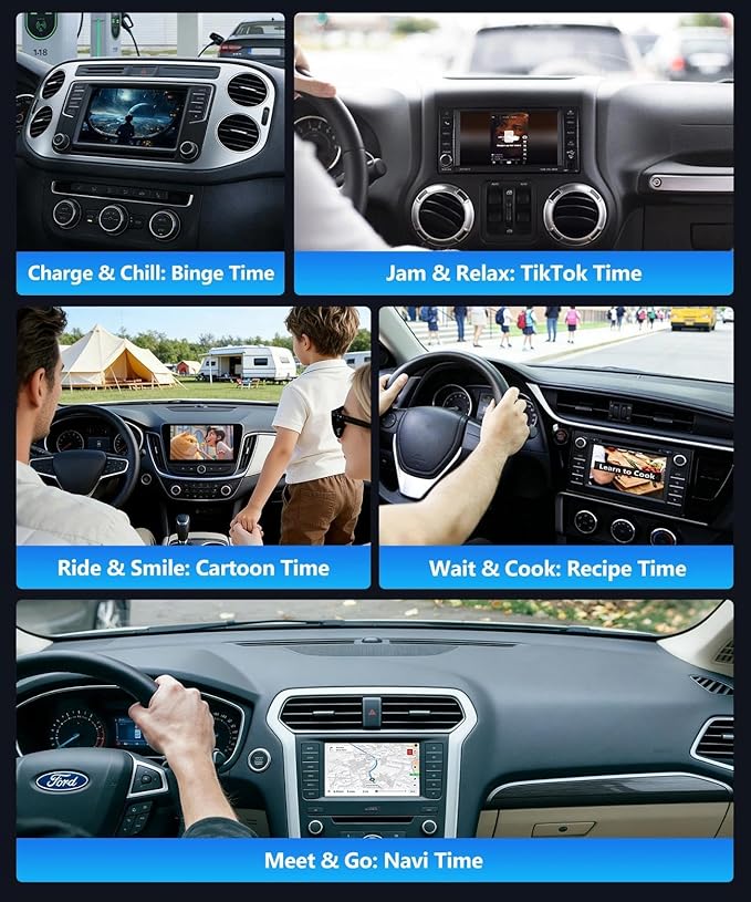 2026 CarPlay Wireless Adapter, Android Auto AI Box, Turn Car Screen into TV (Stream Netflix/YouTube), Plug & Play Magic Video Dongle, Support TF Card, Bluetooth 5.1 + WiFi Connectivity