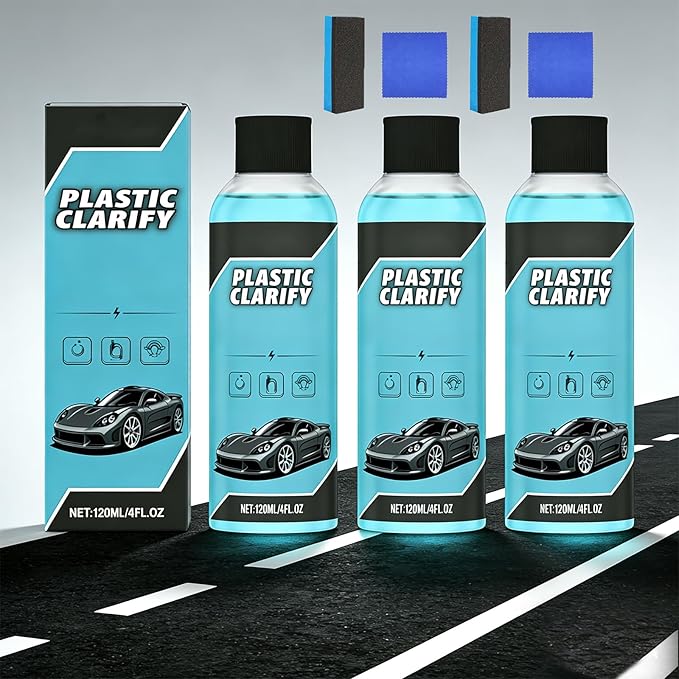 Interior Maintenance Refresher for Car, Plastic Clarify Tire Shine for Cars, 4 oz Black Plastic Car Trim Restorer Spray, Waterless Detailer for Rubber, Vinyl, and Plastic, Restores Deep Shine (3pcs)