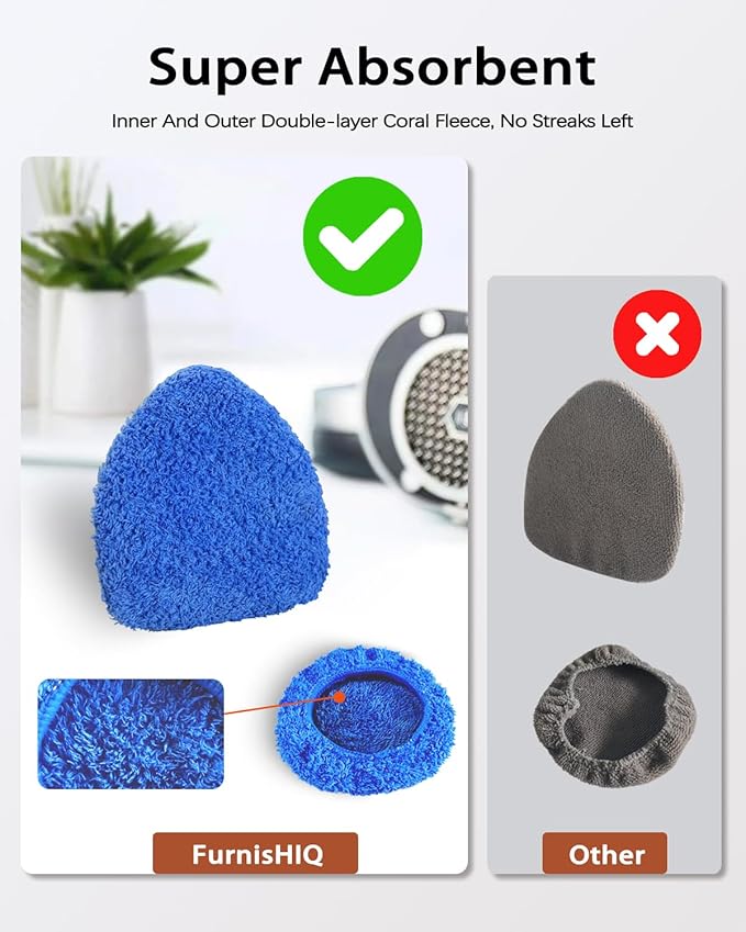 25.5” Windshield Cleaner Tool, Longer & Strong Absorbent Car Window Cleaner with 5 pcs Washable Pads and 2 pcs Spray Bottles for Car and Home Window, Blue