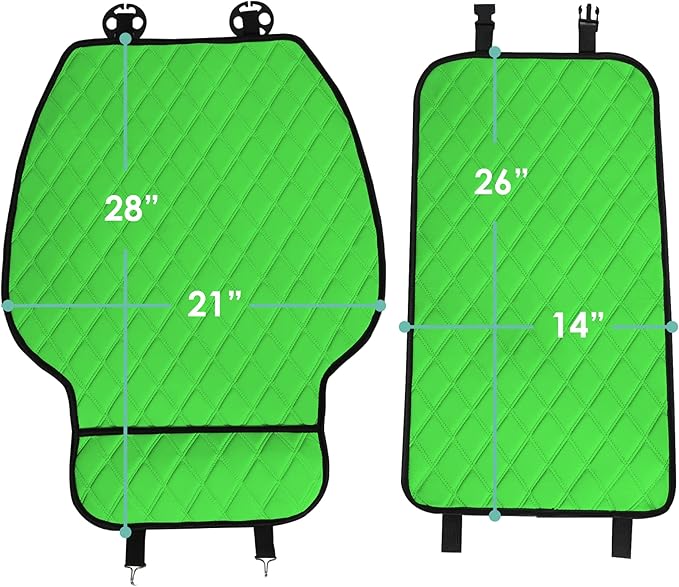 FH Group Car Seat Cushion – Neosupreme Single Front Seat Cover with Front Pockets, Airbag Compatible, Universal Fit Car Seat Cushion for Driver or Passenger Seat, SUV, Truck, Sedan & Van – Green