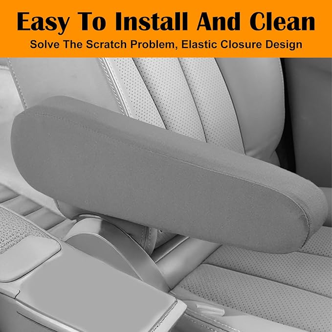 4 Pcs Arm Rest Cover for Car, Car Armrest Cover Armrest Covers for Cars Front Auto Seat Armrests Protectors Arms Rest Replacement Elastic Protector Vehicle Interior Decor(Gray)