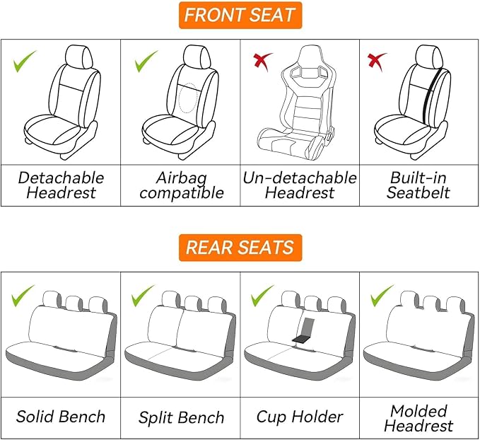Car Seat Covers Front Seats Purple, Luxury Faux Leather Waterproof Non-Slip Women Seat Protector Universal Fit for Most Cars SUVs Trucks Pick-ups,Car Interior Accessories (Light Purple-Front Seats)