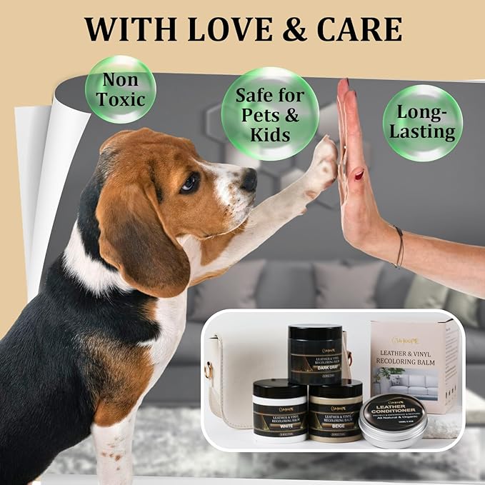 8.8oz Leather Recoloring Balm with 100ml Mink Oil,Dark Brown Leather Repair Kit for Furniture,Leather Repair Cream,Leather Scratch Repair for Car Interior,Leather Conditioner for Couch