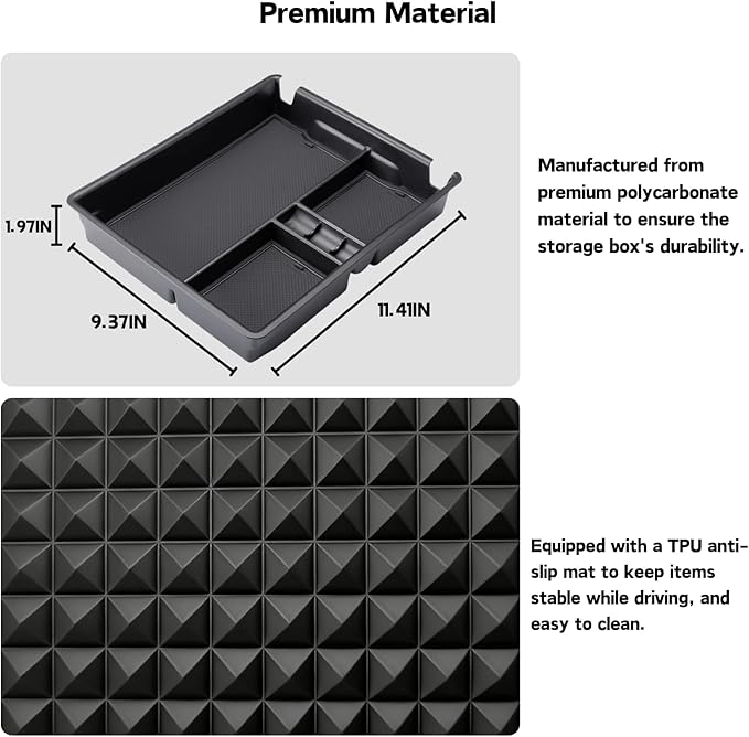 Center Console Organizer for 2019-2026 Chevy Silverado/GMC Sierra 1500, 2020-2026 Silverado/Sierra 2500HD 3500HD Accessories Armrest Storage Tray (Applicable only to Split Bench Seat)