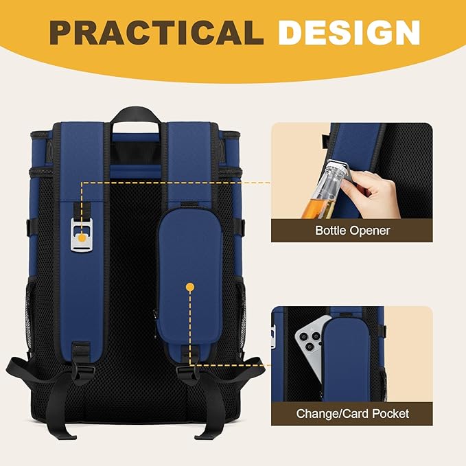 MIYCOO Cooler Backpack - 40 Cans Insulated Backpack Cooler for Men & Women, Portable 2 Leak Proof Compartments Coolers Bag for Beach Travel Picnic Lunch Hiking BBQ Camping