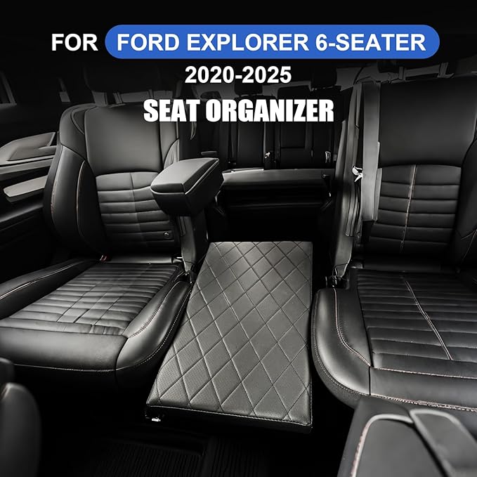 Seat Aisle Storage Box Compatible with Ford Explorer 6-Passenger Models, Backseat Box Console Organizer for Children's Toys, Travel Dual Storage, for Ford Explorer ST XLT Accessories 2020-2025
