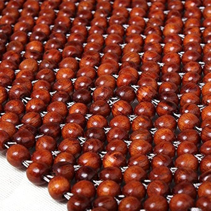 Wood Beaded Auto Car Seat Bead Cover,Natural Rosewood Wooden Bead Cool Refreshing Back Massaging Comfort Cushion Mat,Premium Quality Universal for Car Truck on Summer (Square mat)