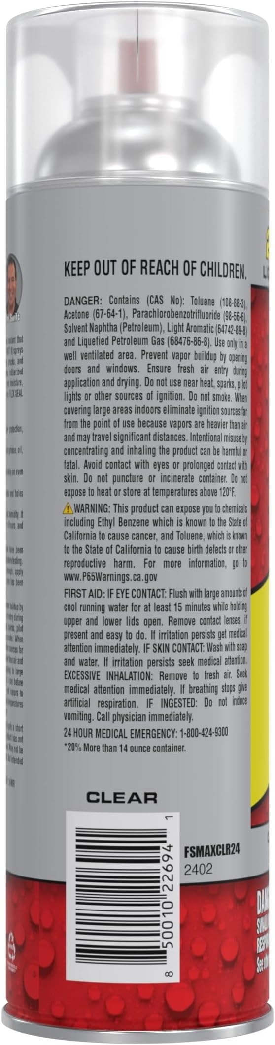 Flex Seal MAX, 17 oz, 1-Pack, Clear, Stop Leaks Instantly, Waterproof Rubber Spray On Sealant Coating, Perfect for Gutters, Wood, RV, Campers, Roof Repair, Skylights, Windows, and More