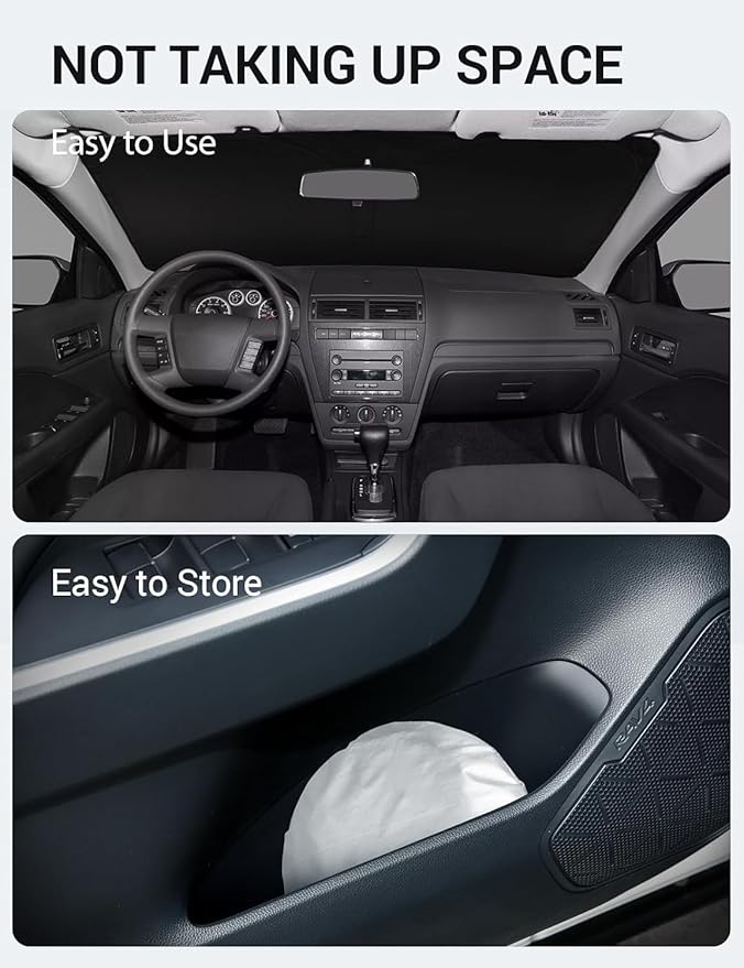 Proadsy 2026 Upgrade Windshield Sun Shade Custom Fit 2006-2012 Ford Fusion Foldable Front Sunshade Protector Sun Visor Blocks UV Rays Keep Car Cooler