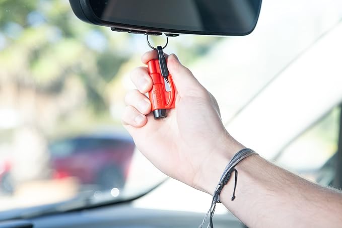 resqme The Original Compact Emergency Keychain Car Escape Tool, Seatbelt Cutter and Window Breaker, Made in USA, Pack of 2