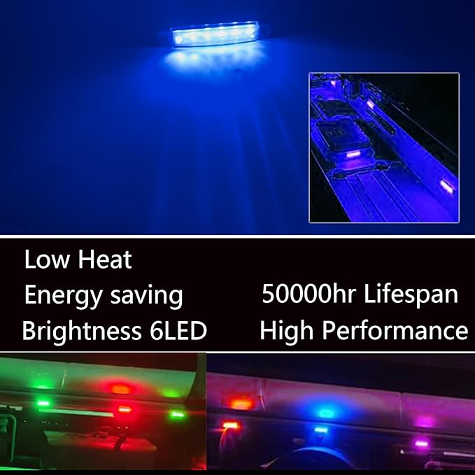 20 Pcs Rock Lights Blue Strip Lights Wheel Fender Well Underglow Led Lights for Cars Exterior Side Marker for Truck Golf Cart Wrangler RV RV SUV Offroad