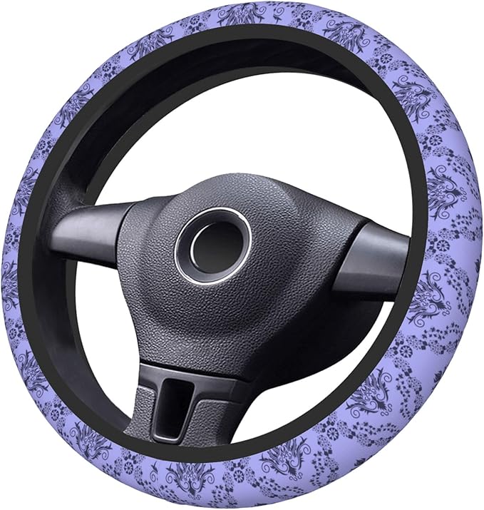 Car Steering Wheel Cover,Purple Non Slip Wheel Protector 15 Inch Elastic Car Accessories for Men Women