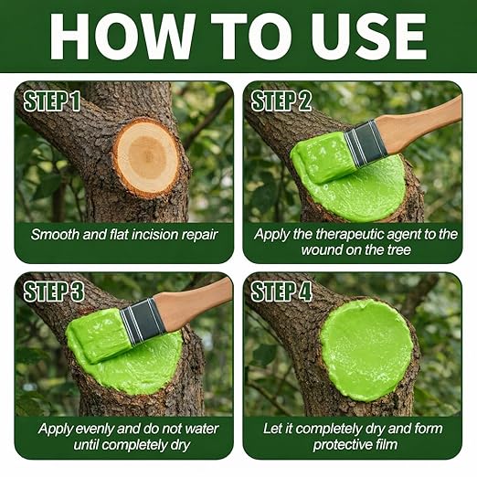 Tree Wound Sealer, Tree Pruning Sealer & Wound Dressing Healing Paste for Grafting, Pruning & Damaged Bark, Waterproof Tree Repair Sealant for Bonsai, Fruit Trees, Roses, Shrubs – 8oz