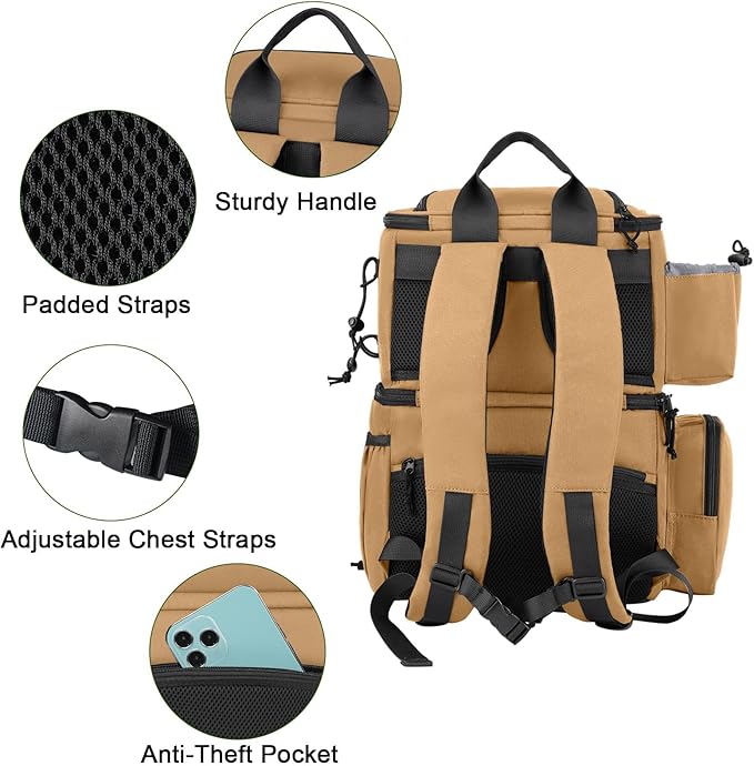 MATEIN Fishing Backpack, Water Resistant Tackle Storage Bag with Rod Holders & Cooler, Fishing Gifts for Men