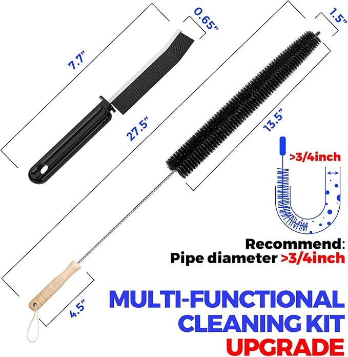 Holikme Dryer Vent Cleaner Kit, 3 Pieces Dryer Lint Brush- Household Supplies 304 Stainless Steel Cleaning Brush Home Essentials Crevice Brush for Lint Trap