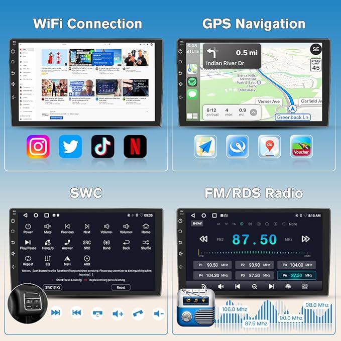 Junsun 5G WiFi Car Stereo for Dodge Ram 1500 2500 3500 2013-2019, Wireless CarPlay/Android Auto,9" HD IPS Display Support Cargo Rearview GPS DSP RDS BT AM/FM Auto AC 2GB+32GB ROM