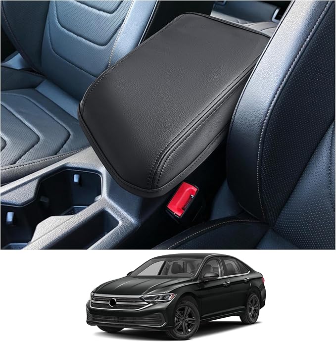 CDEFG Compatible with 2024 VW 2025 Volkswagen Jetta Console Cover for 2020 2021 2022 2023 2024 2025 Jetta Accessories Armrest Cover 2024 Jetta Middle Console Cover Armrest Pad Jetta Arm Rest Cushion