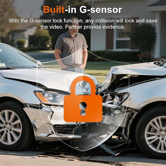 1080p HD Dash Cam, 4-inch Car Dash Cam with Super Night Vision, 170° Wide Angle, Loop Video Motion Detection