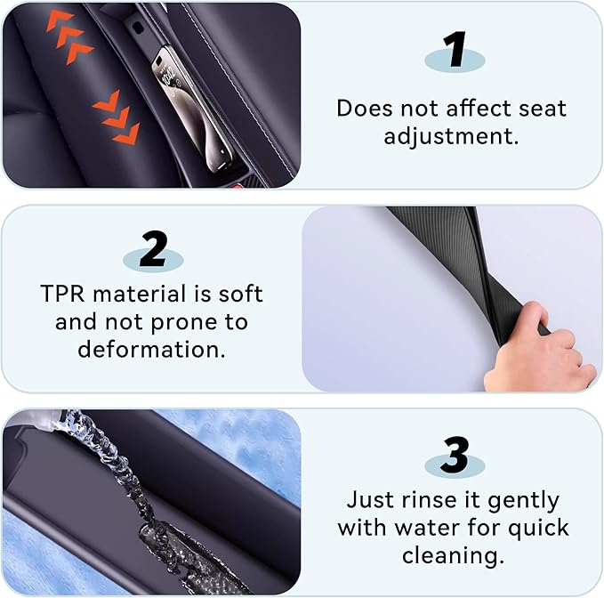 2PCS Car Seat Gap Filler, Anti-Drop Vehicle Console Crevice Blocker with 2 Storage Areas, Seat Side Seam Organizer Plug from Droping, Universal Automotive Interior Accessories(Brown)
