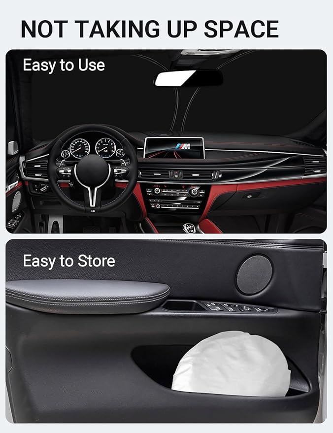 Proadsy Windshield Sun Shade for BMW X5 2014-2018 Accessories Custom Fit M Sport xLine SUV 4-Layer Foldable Front Sunshade Protector Sun Visor Blocks UV Rays Keep Car Cooler