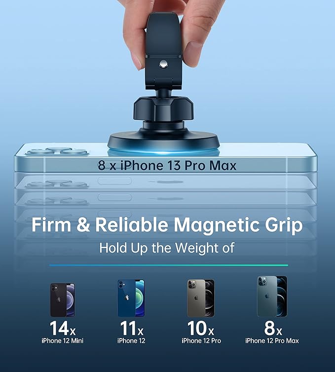 Magnetic Car Mount Phone Holder - Mag Safe Air Vent Phone Mount for Car Compatible with iPhone 15 14 13 12 Pro Max Mini Plus, 360° Adjustable Mag Safe Car Mount Phone Holder for All Phone
