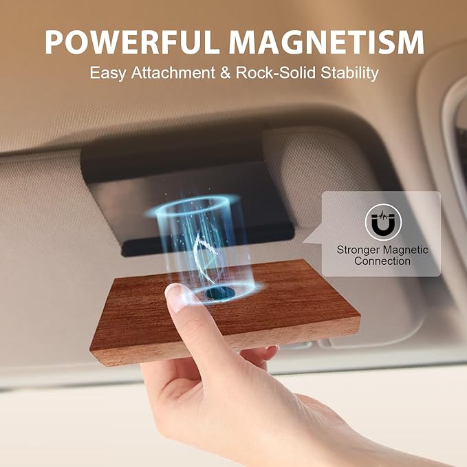 AirPurelle Car Air Freshener with Metal Clip Wood Air Freshener, 100+ Days Long Lasting Woody Citrus Scent, Includes 2x 10ML Refills, 0.68 FL OZ, Made in USA, Car Auto Accessories