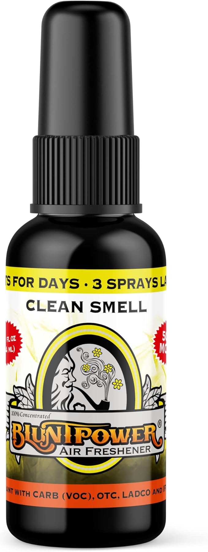 BluntPower (Clean Smell, 1 Pack) Concentrated Odor Eliminator & Diffuser Oil - Room Deodorizer, Odor Eliminator, Air Freshener - Premium Oil Based Air Freshener