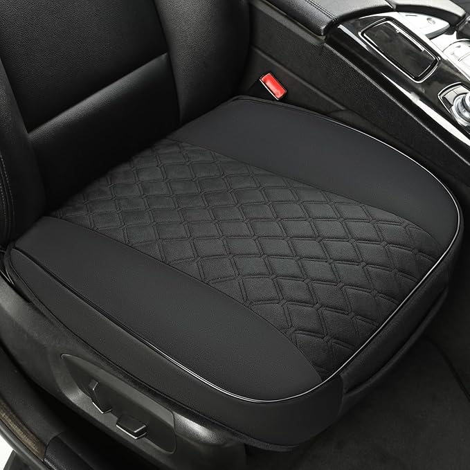 West Llama Front Car Seat Cover Protector, Comfortable Velvet Bottom Seat Cover Fits 95% of Vehicles,Cars,SUVs,Sedans,21.26 × 20.86 Inch(1PC-Black)