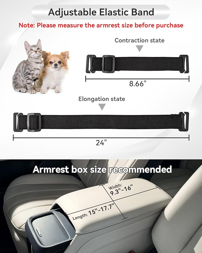 PETSFIT Dog Car Seats for Small Dogs with Safe Protection Hooks, Small Dog Car Seat with Upgraded Safety Tethers, Washable Cushion, Center Console Dog Car Seat for Pets Under 8 Lbs (Light Grey)